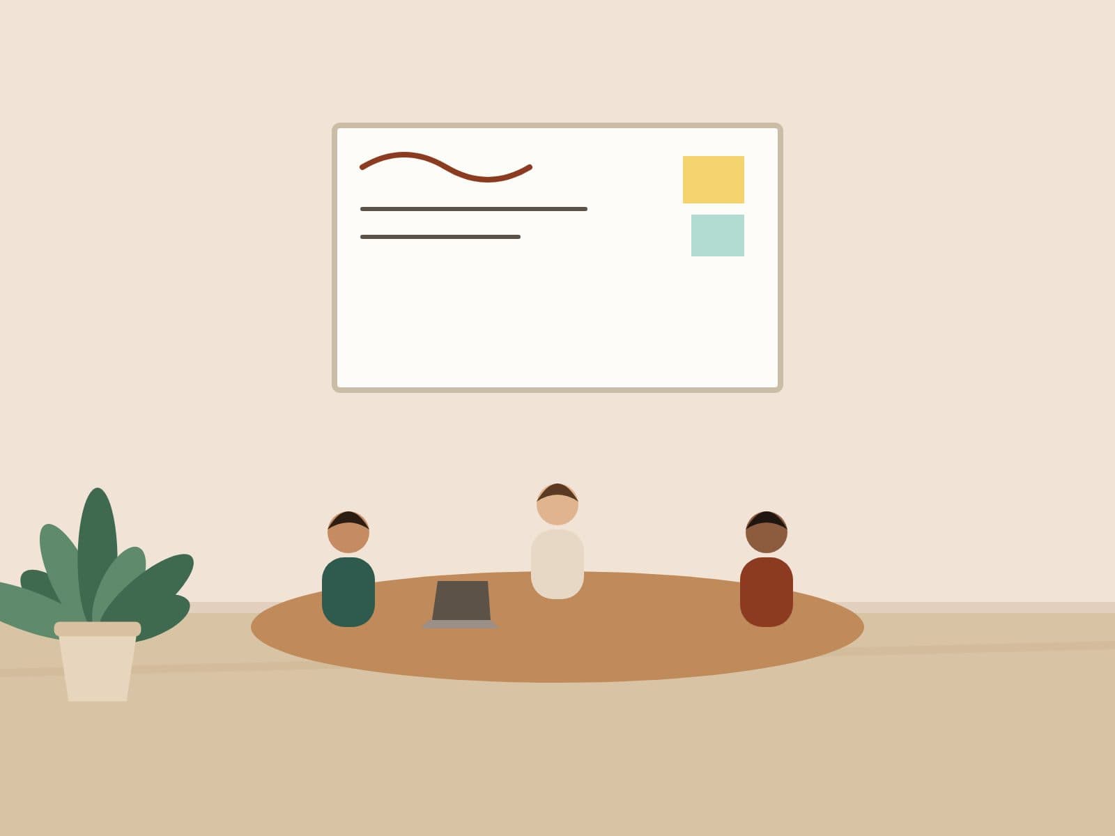 Small group gathered around a meeting table
